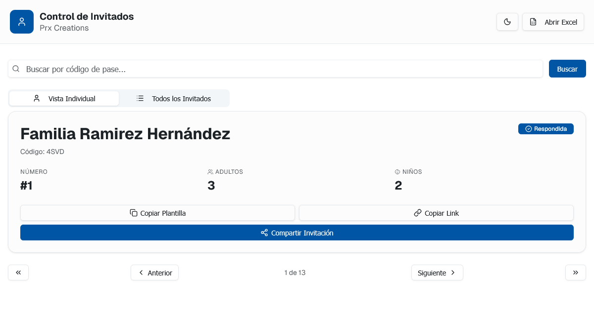 Control de invitados